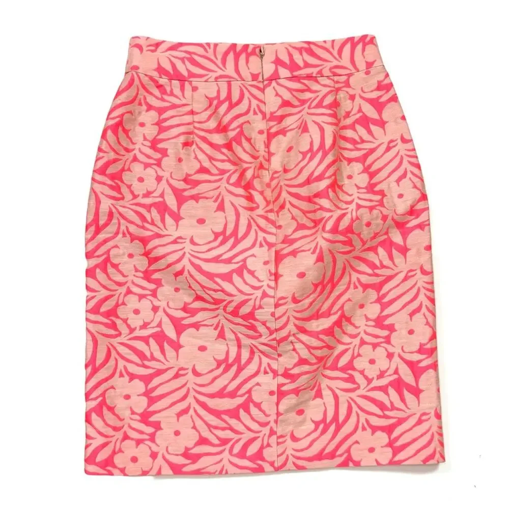 J. Crew Crossover Pencil Skirt in Plumeria Jacquard